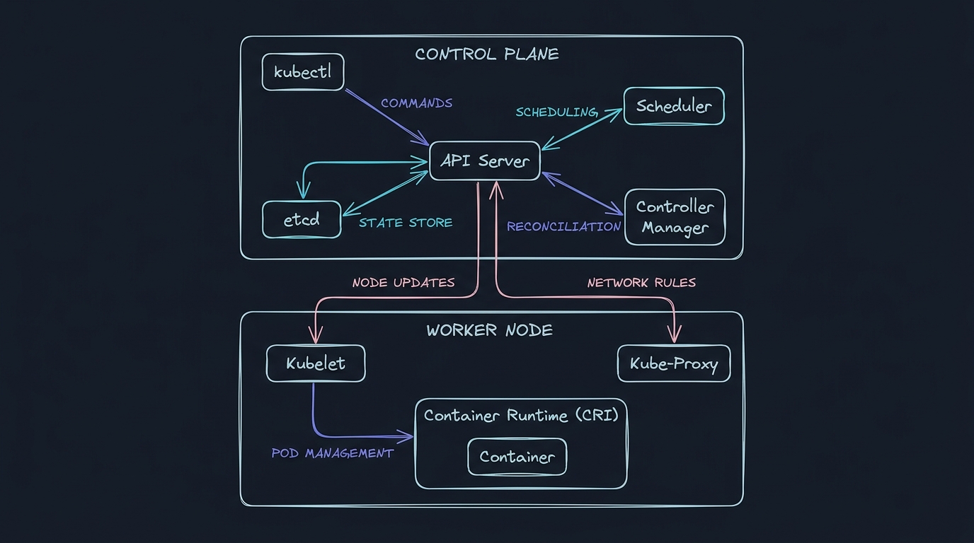 Kubernetes Control Plane & Worker Node Flow